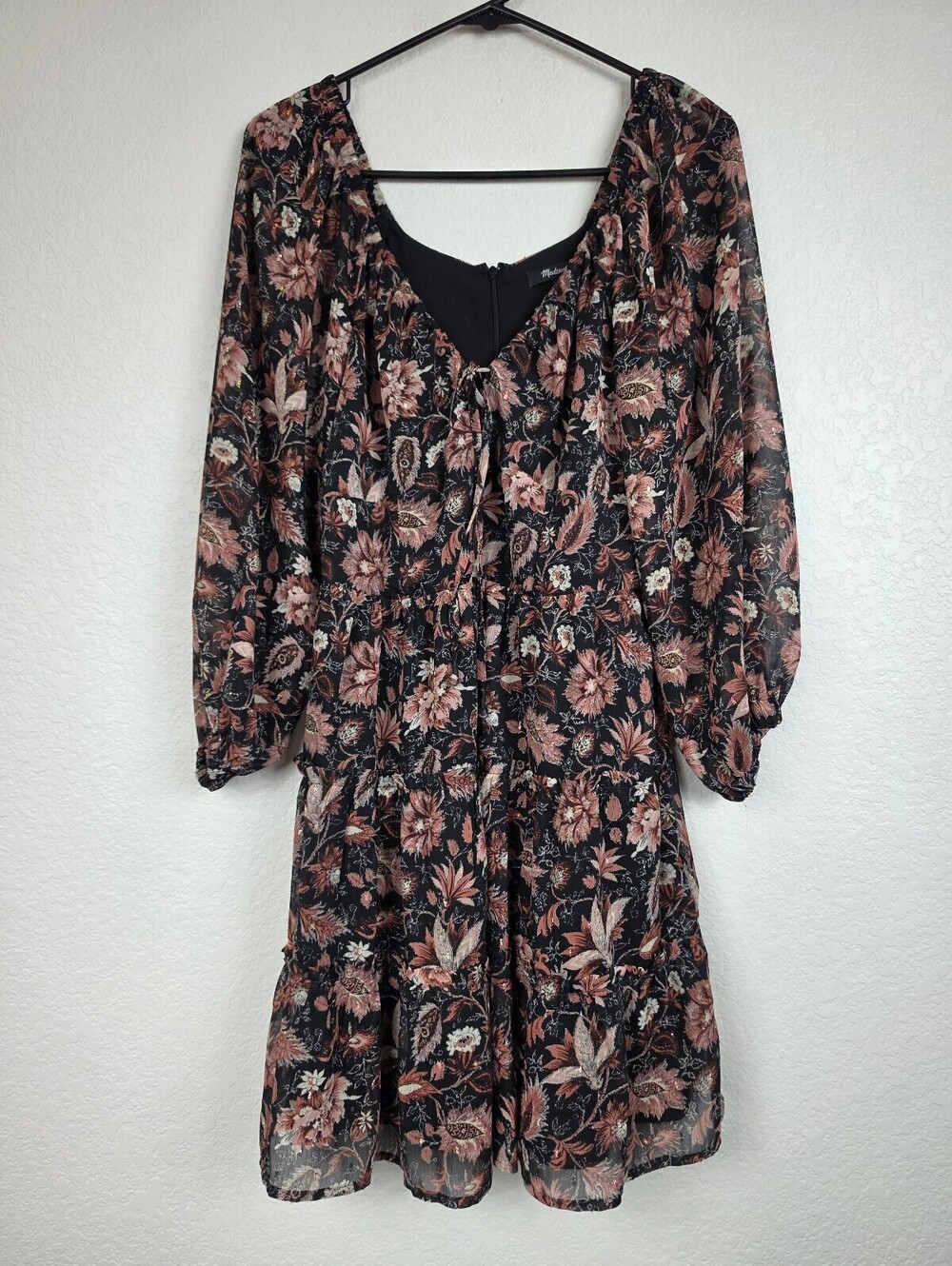 Madewell Floral Black Dress Size 4